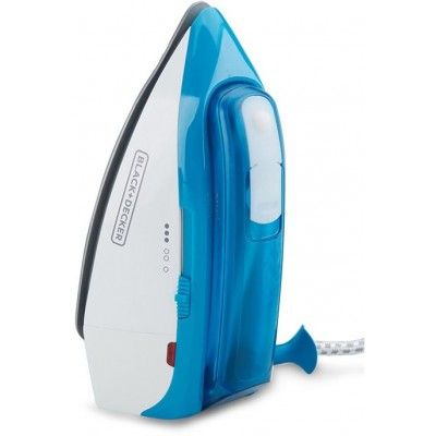 Black + Decker Travel Iron, 1085 Watt, White And Blue - TI250 Black + Decker Travel Iron, 1085 Watt, White And Blue - TI250